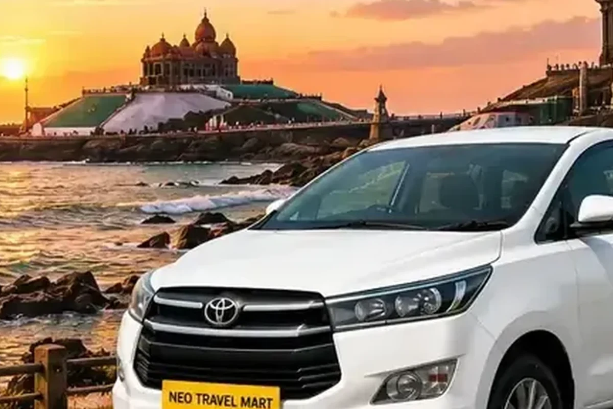 Kanyakumari Tempo Traveller taxi service poster by Neo Travel Mart